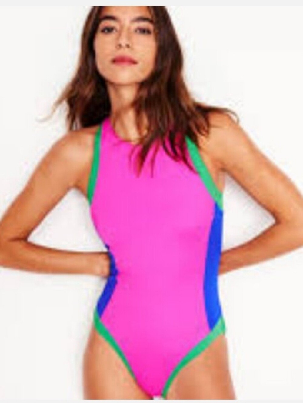 Boden Sporty Zip Back Swimsuit Size 10